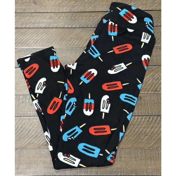 LuLaRoe Red White Blue Popsicles 4th Of July Leggings - OS (2-10) - Picture 2 of 2